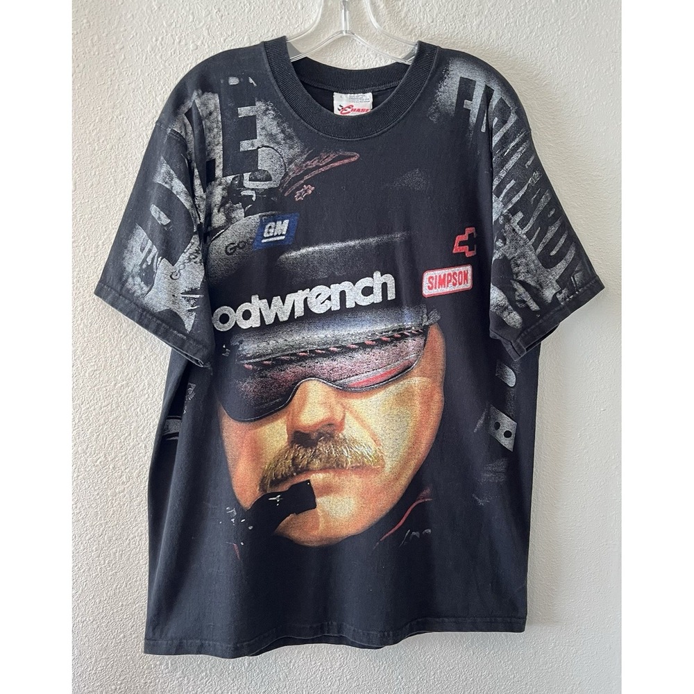 Vintage 90's Chase Racewear T-Shirt Size L 1998 Dale Earnhardt Graphic Tee AOP